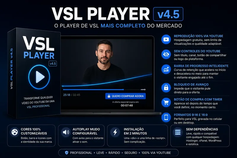 VSL Player: recursos do player de VSL para YouTube